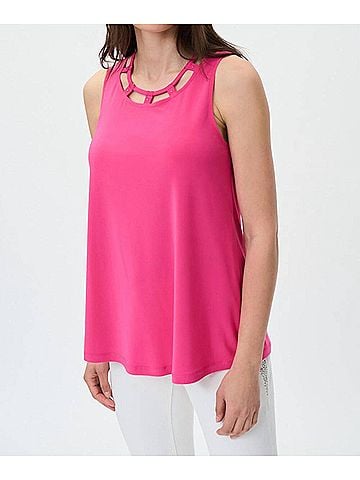 Joseph Ribkoff Cut-Out Neckline Top in Pink (view 2)