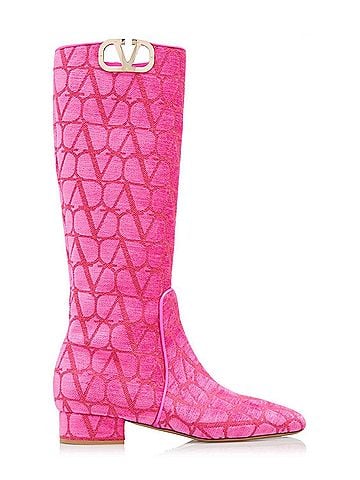 Valentino Garavani Women's Toile Iconographe Vlogo Knee Hi Boots (view 1)