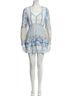 LoveShackFancy Print Blue Sienne Silk Mini Dress Size 4 - photo 1