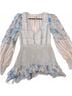 LoveShackFancy Print Blue Sienne Silk Mini Dress Size 4 - photo 3