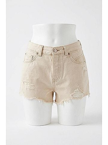 Free People Now Or Never Denim Shorts in Ecru (view 1)