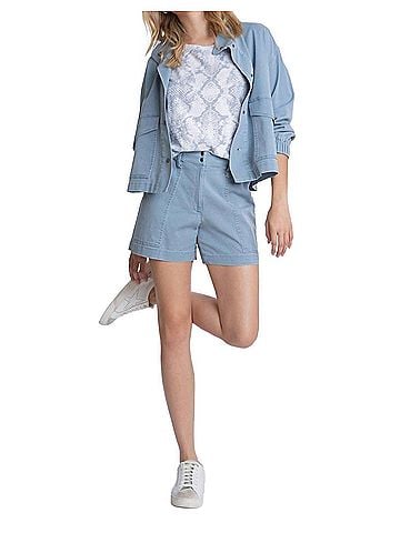 Elliott Lauren Pigment Dye Snake Print Tee in Blue (view 2)