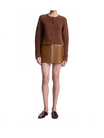 A.L.C. Cowan Glossy Leather Mini Skirt (view 2)