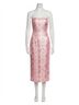 LoveShackFancy Solid Pink Sequin Midi Dress Size 4 - photo 1