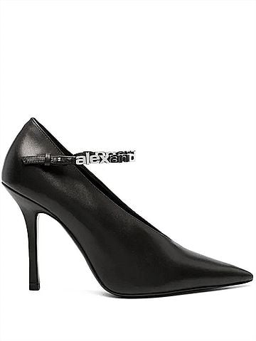 Alexander Wang Women's Delphine 105Mm Logo Lettering Pumps (view 1)