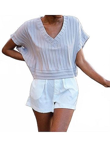 Umgee T-Crop Til You Drop Crop Top in Cool Grey (view 2)
