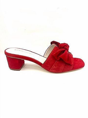 KOKO + PALENKI Women's Sidney Suede Slide Sandals in Red (view 1)