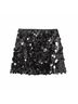 Line & Dot Black Sequin Mini Skirt in Black Size S - photo 1