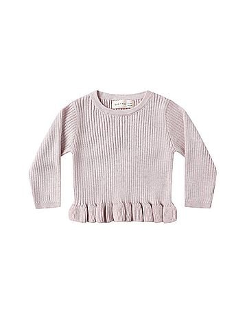 QUINCY MAE Girl's Rib Knit Peplum Top (view 1)
