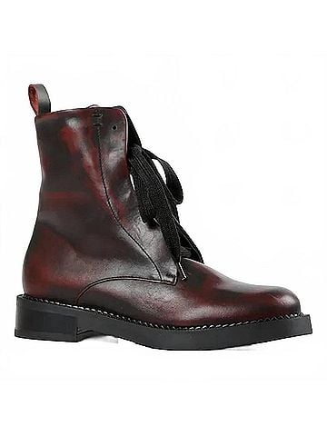 All Black Women Pelle Brunito Combat Boot (view 1)