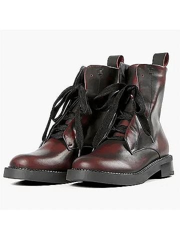 All Black Women Pelle Brunito Combat Boot (view 2)
