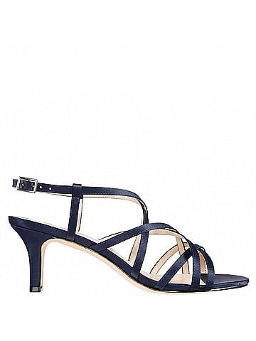 Nina Women's Neptune Satin Strappy Evening Heels (view 1)