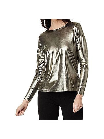Elliott Lauren Shimmer Knit Top in Mineral (view 2)