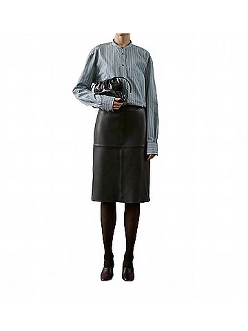 Soeur Gwen Leather Skirt in Brown Grey (view 2)