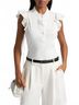Ramy Brook Solid White Monroe Flutter Sleeve Top Size S - photo 2