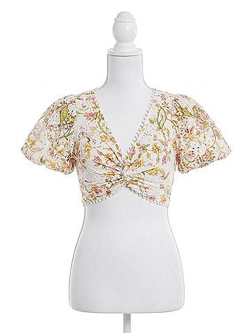 Hemant & Nandita Aira Top in Off White (view 1)