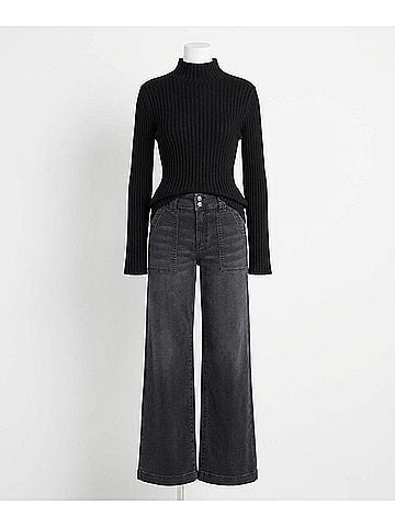 Kut from the Kloth Hera Turtleneck Sweater in Black (view 1)