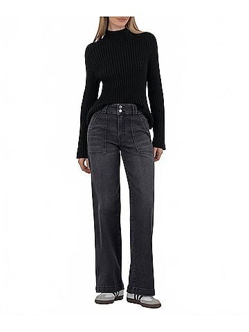 Kut from the Kloth Hera Turtleneck Sweater in Black (view 2)