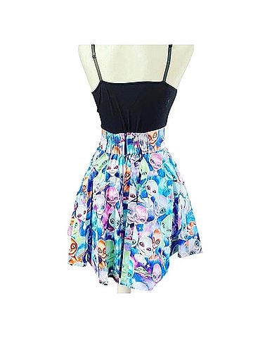 Retrolicious Alien Invasion Skater Casual Skirt (view 2)
