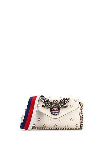 Gucci Broadway Pearly Bee Shoulder Bag Embellished Leather Mini (view 1)
