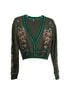 BLANK 53% Polyester 15% Nylon 14% Acrylic 9% Wool 15% Cotton 100% Polyester Floral Green Multi Color Cardigan Size XS - photo 1