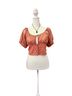 Free People Orange Pink Short Sleeve Blouse Size XS - photo 1