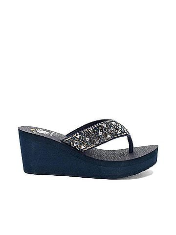 Yellow Box Women's Whittier Wedge Sandal in Navy Multi (view 1)
