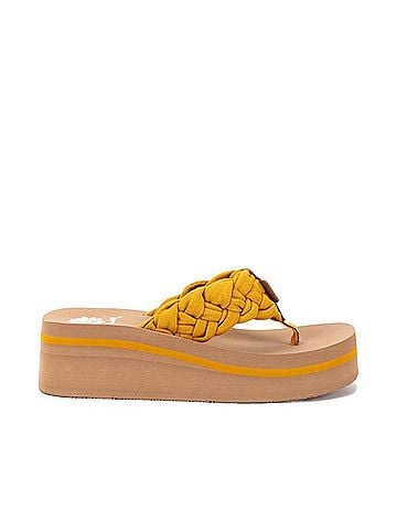 Yellow Box Women's Karnika Platform Sandal in Marigold (view 1)