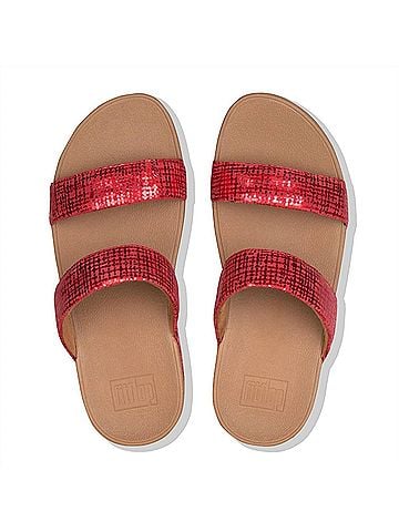FitFlop Lottie Chainprint Slide in Adrenaline Red (view 2)