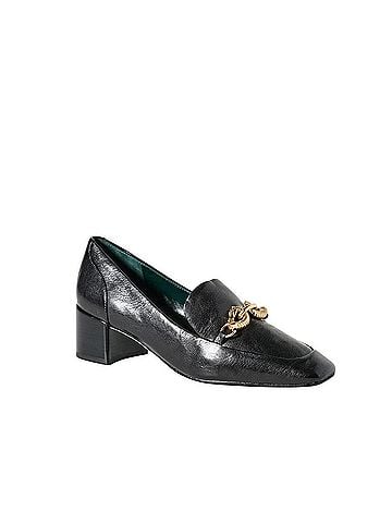 Tory Burch Women's Jessa Leather Heeled Loafer in Black (view 1)