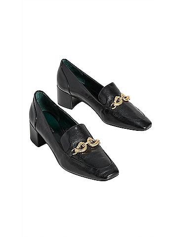 Tory Burch Women's Jessa Leather Heeled Loafer in Black (view 2)
