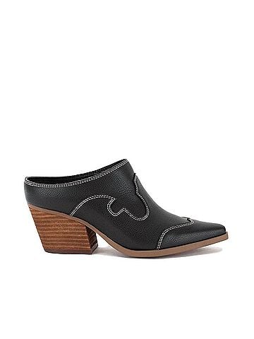 Yellow Box Women's Cyan Heeled Mule in Black (view 1)