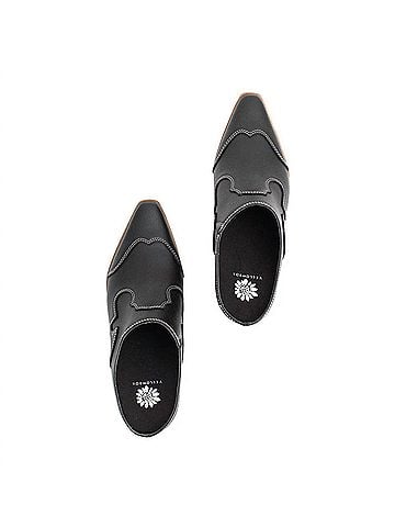Yellow Box Women's Cyan Heeled Mule in Black (view 2)