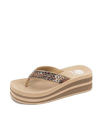 Yellow Box Women's Kaduna Platform Sandal in Taupe (view 2)