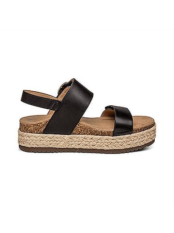 Aetrex Women's Vania Arch Support Platform Sandal in Black (view 1)