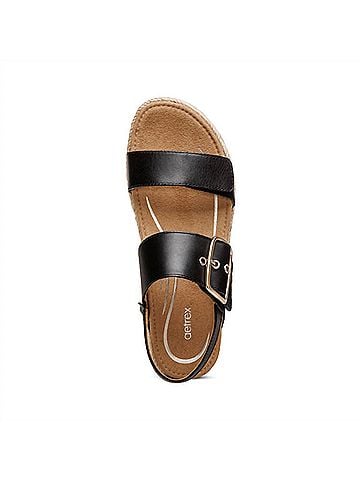 Aetrex Women's Vania Arch Support Platform Sandal in Black (view 2)