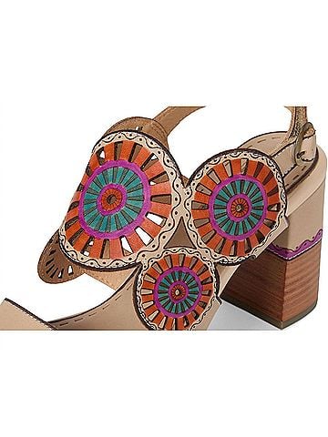 Spring Step Women's Pinwheel Heeled Sandal in Beige (view 2)