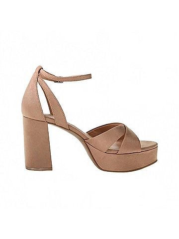 Chinese Laundry Women's Ankle Strap Platform Heel in Nude Suede (view 1)