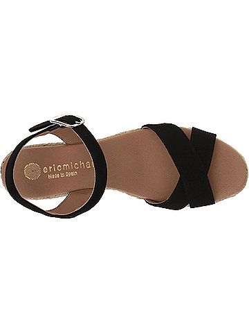 Eric Michael Women's Ashley Espadrille Wedge Sandals in Black (view 2)