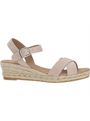 Eric Michael Women's Ashley Espadrille Wedge Sandals in Nude (view 1)