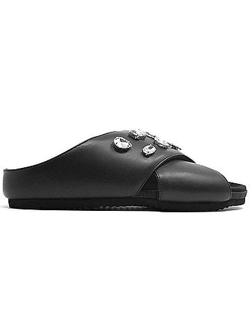 ROAM Women's Cross Crystal Sandal in Black (view 1)