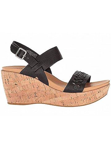 Kork-Ease Women's Austin Braid Full Grain Wedge Sandal in Black (view 1)
