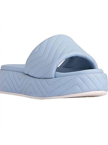 BEAUTIISOLES Women's Deedee Leather Sandal in Sky Blue (view 2)