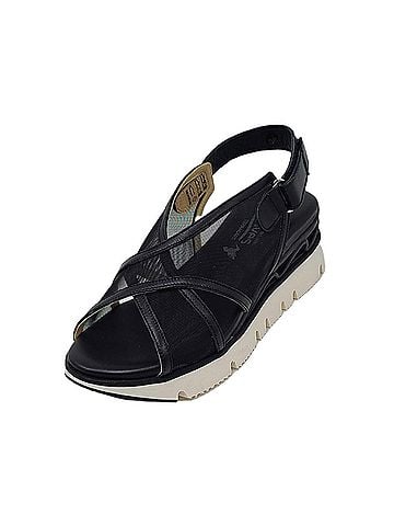 Softwaves Women's Ria Slingback Wedge Sandals in Black (view 2)