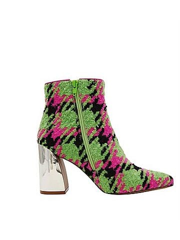 Betsey Johnson Women's Jackyy Boot in Green Multi Plaid (view 1)
