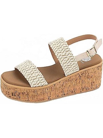 Yellow Box Women's Jeju Platform Sandal in Cream (view 2)
