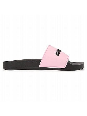 Balenciaga Women's Pool Slides With Logo in Pink/Black/Black (view 1)