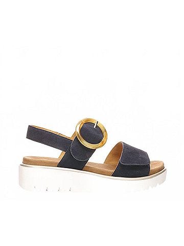 Ara Women's Bridgeport Adjustable Wedge Sandal in Navy (view 1)