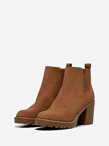 SODA Women's Chunky Heel Boots in Cognac (view 2)