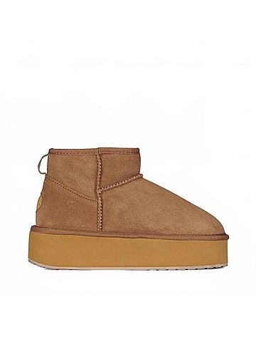 Emu Australia Women's Stinger Micro Flatform Boots in Chestnut (view 1)
